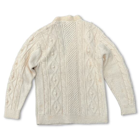 Vintage Chunky Grandpa Cardigan Cream Color | Size Large Women - Picture 3 of 7
